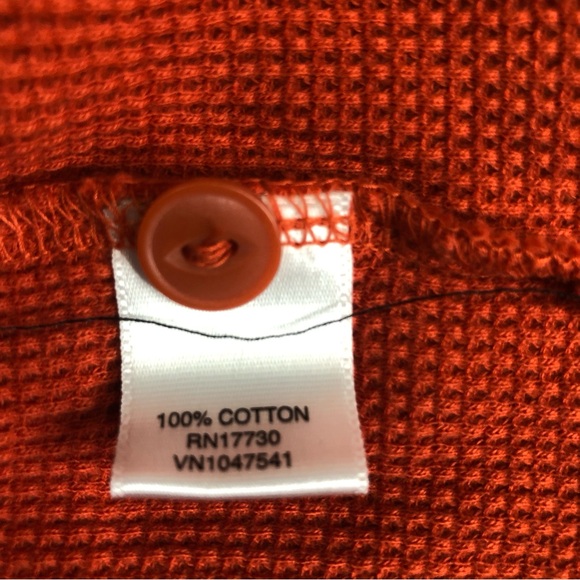 NWT Merona Shirt Men's XXL Rust Orange Thermal Waffle Knit Henley Long Sleeve - Picture 10 of 13